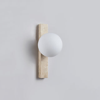 Vertical Travertine Ball Wall Sconce