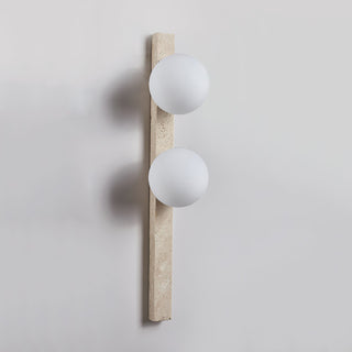 Vertical Travertine Ball Wall Sconce