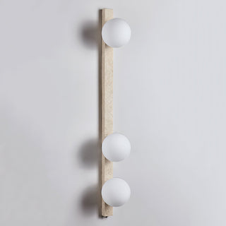 Vertical Travertine Ball Wall Sconce