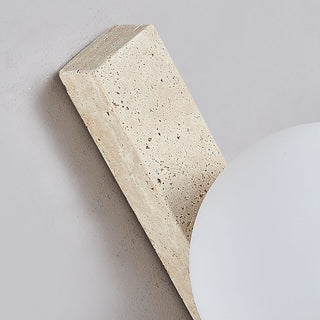 Vertical Travertine Ball Wall Sconce