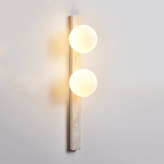 Vertical Travertine Ball Wall Sconce