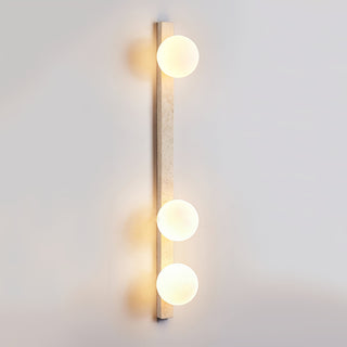 Vertical Travertine Ball Wall Sconce
