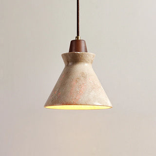 Vintage Conical Travertine Pendant Lamp