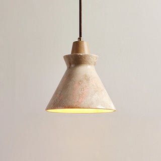 Vintage Conical Travertine Pendant Lamp