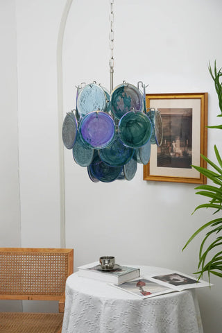 Vintage Murano Blue Glass Chandelier