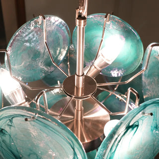 Vintage Murano Blue Glass Chandelier