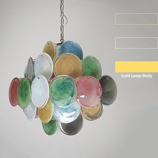 Round Glass Colorful Chandelier
