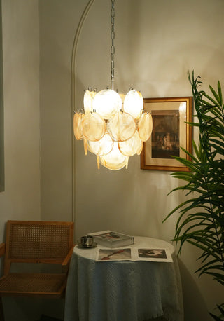 Vintage Murano Gold Glass Chandelier