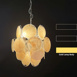 Vintage Murano Gold Glass Chandelier