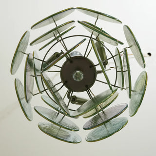 Vintage Murano Green Glass Chandelier