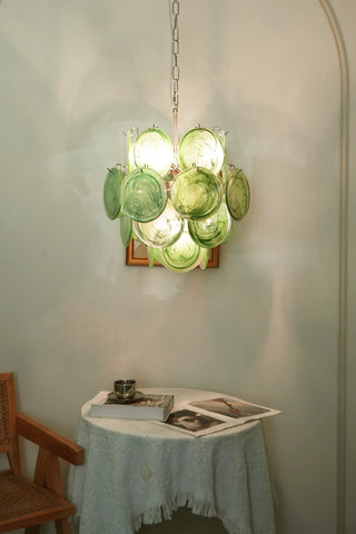 Vintage Murano Green Glass Chandelier