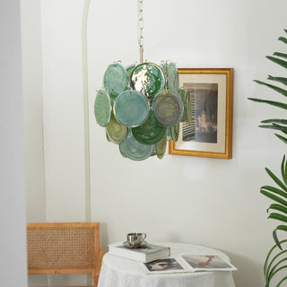 Vintage Murano Green Glass Chandelier
