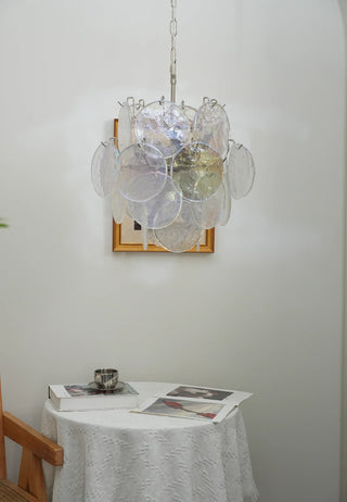 Vintage Murano Iridescent Glass Chandelier