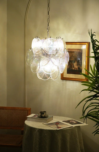 Vintage Murano Iridescent Glass Chandelier