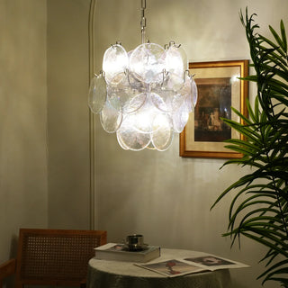 Vintage Murano Iridescent Glass Chandelier