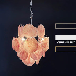 Vintage Murano Pink Glass Chandelier