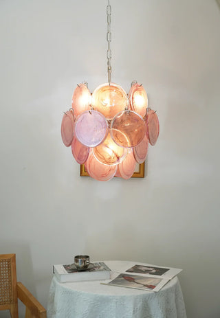 Vintage Murano Pink Glass Chandelier