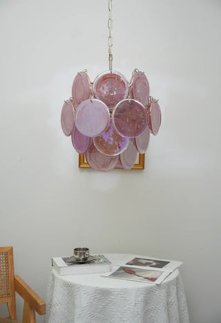 Vintage Murano Pink Glass Chandelier