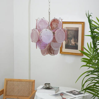 Vintage Murano Pink Glass Chandelier