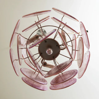 Vintage Murano Pink Glass Chandelier