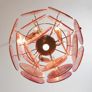 Vintage Murano Pink Glass Chandelier