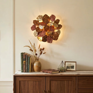 Forest Canopy Brass Leaf Wall Sconce
