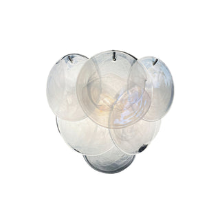 White Vintage Murano Disc Glass Wall Sconce