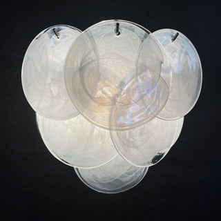 White Vintage Murano Disc Glass Wall Sconce