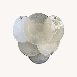 White Vintage Murano Disc Glass Wall Sconce