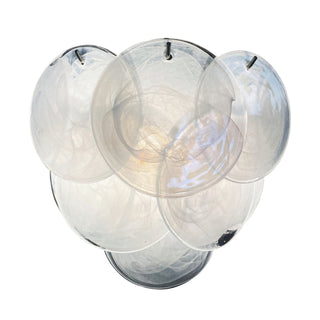 White Vintage Murano Disc Glass Wall Sconce