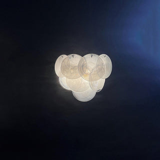 White Vintage Murano Disc Glass Wall Sconce