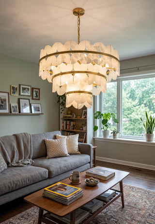 Alabaster Butterfly Round Chandelier