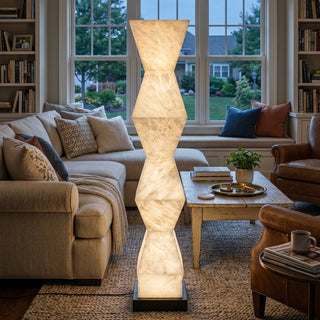 Alabaster Cairn Geometric Floor Lamp