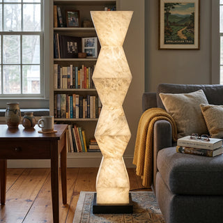Alabaster Cairn Geometric Floor Lamp