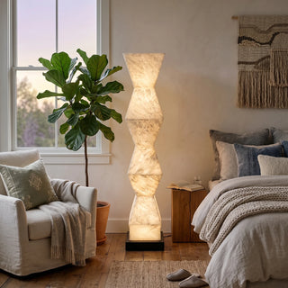 Alabaster Cairn Geometric Floor Lamp