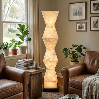 Alabaster Cairn Geometric Floor Lamp