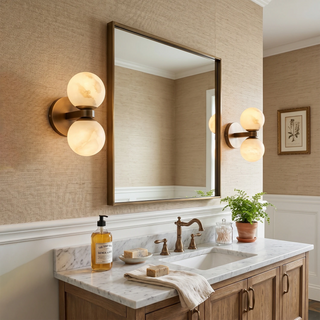 Alabaster Celestia Dual Orb Wall Light