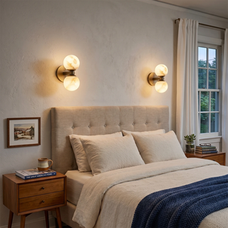 Alabaster Celestia Dual Orb Wall Light