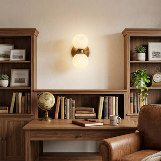 Alabaster Celestia Dual Orb Wall Light