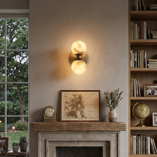 Alabaster Celestia Dual Orb Wall Light