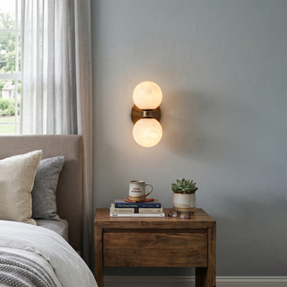 Alabaster Celestia Dual Orb Wall Light