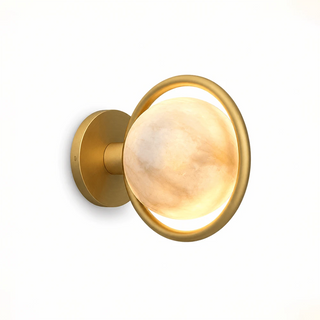 Alabaster Celestial Ring Globe Wall Lamp