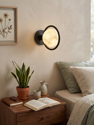 Alabaster Celestial Ring Globe Wall Lamp