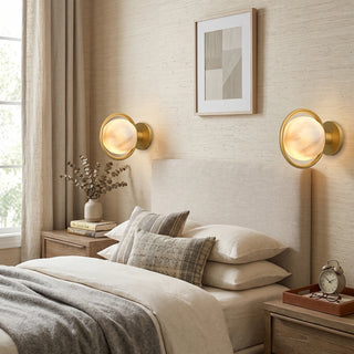 Alabaster Celestial Ring Globe Wall Lamp