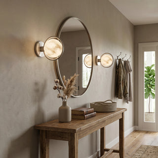 Alabaster Celestial Ring Globe Wall Lamp