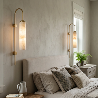 Alabaster Cylinder Tube Wall Sconce