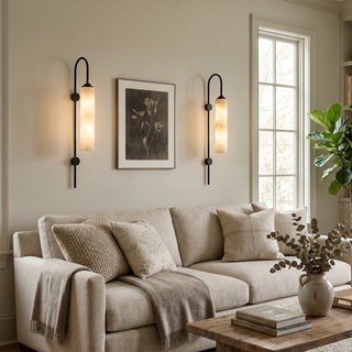 Alabaster Cylinder Tube Wall Sconce