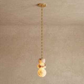 Alabaster Cylindrical Chain Chandelier