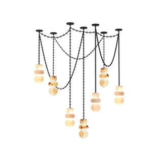 Alabaster Cylindrical Chain Chandelier - Vidirlighting