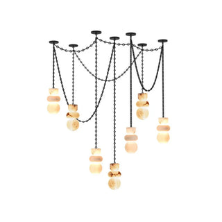Alabaster Cylindrical Chain Chandelier - Vidirlighting